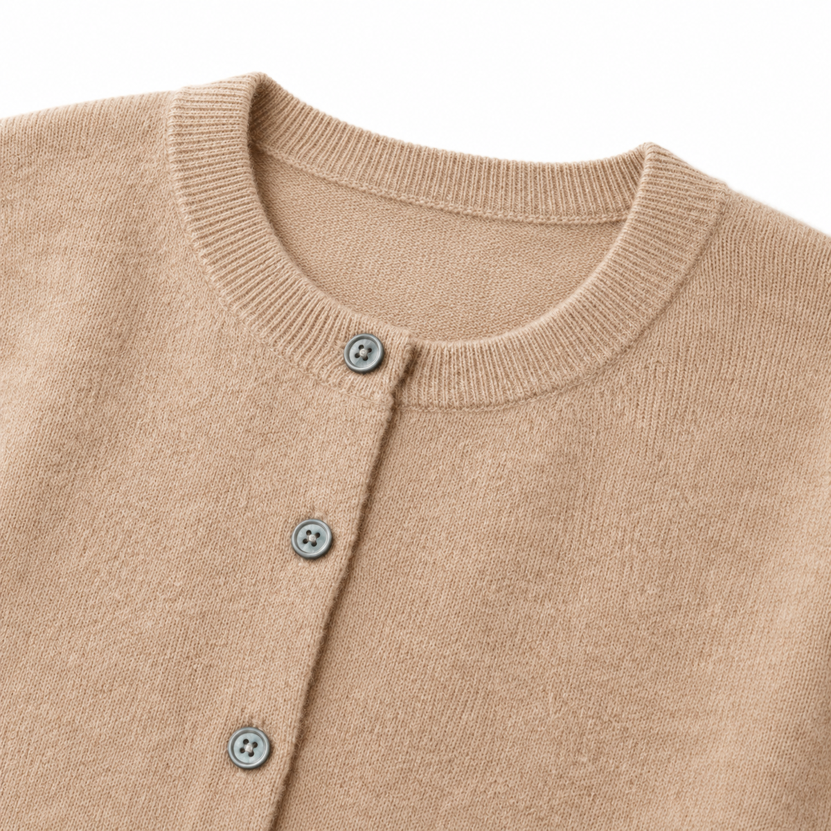 Grace Wool Crewneck Cardigan fabric detail