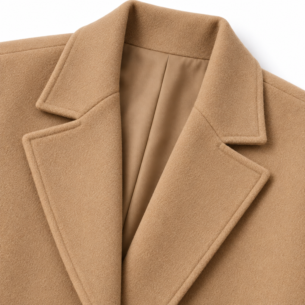 Audrey Longline Lapel Coat fabric detail